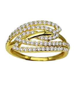 Bán sỉ 10kt ban nhạc đám cưới-Nhà Cung Cấp 14ct 10KT 9K Solid Gold Pave Diamonds Liên Kết Nhẫn Trang Sức