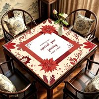 Tapis de table carré à thème de Noël pour Mahjong, antidérapant en caoutchouc, réduction du bruit, imprimé pour les fêtes, pour jeu de Mahjong