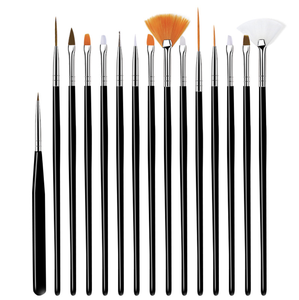 Ensemble de 15 pinceaux à ongles en acrylique, outils de nettoyage, de peinture et de dessin, fournitures professionnelles pour la manucure et le nail art en salon - Product Image 4
