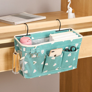 Bedside <b>Hanging</b> <b>Storage</b> Bag Rectangle Hook Type Waterproof Fabric Organizer for Bedroom <b>Wall</b> Mounted Use - Product Image 4