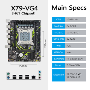 Pandl X79-vg4 Desktop Pc Moederbord Set Intel Xeon E5 2697 V2 Cpu Ondersteunt <span class=keywords><strong>Ddr3</strong></span> Ecc Ram 64Gb Maximale Capaciteit Intel Xeon X79 H61 - Product Image 3