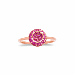 Rubí circón piedra CZ doble diseño redondo anillo de racimo venta al por mayor joyería fina hecha a mano 925 joyería de plata esterlina - Product Image 2
