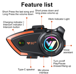 2 binici için Y80 2X interkom motosiklet Bluetooth kablosuz kulaklık - Product Image 5