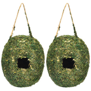 Hete Nieuwe Creatieve Hangende Mosvogel Nest Charmante Kolibrie Huis Massief Hout Buitenkooi Decoratief Vogelhuisje - Product Image 5
