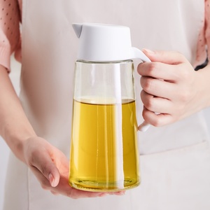 Nuevas Botellas de Aceite de Vidrio de Borosilicato de Alta Calidad con Diseño Variado, Dispensador de Vinagre Transparente para Cocina, Olla para Aceite de Oliva con Asa - Product Image 1