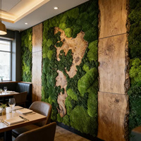 Mur végétal personnalisé en bois d'olivier avec mousse préservée, écologique, insonorisant, design biophilique pour hall d'entreprise, bureau, marque Moss