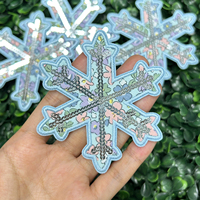 Applique brodée en point de chaînette motif flocon de neige floral certifiée OEKO-TEX, couleur personnalisée, à coudre, fournisseur en gros