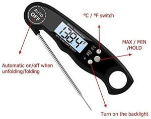 Thermomètre numérique à lecture instantanée pour viande, idéal pour le camping en plein air, la grillade, le barbecue et la fumée - Product Image 2