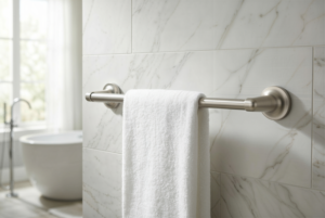 Toallero de Acero Inoxidable 304 de Calidad Hotelera Premium, Barra para Colgar Toallas en el Baño, Montaje en Pared sin Taladro, Diseño Moderno, Fácil de Limpiar - Product Image 2