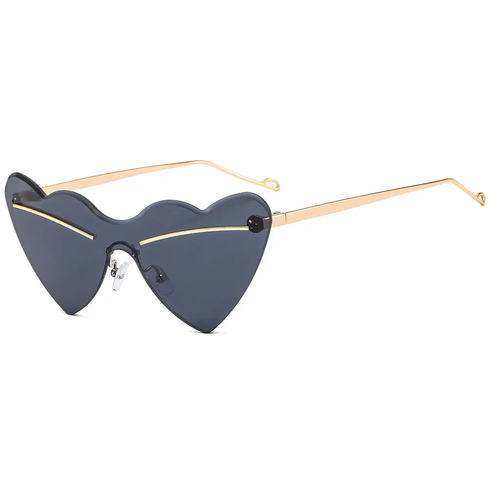 GUVIVI 2023 Vente en gros de mode Lunettes de soleil avec logo personnalisé Lunettes de soleil tendances Lunettes de soleil sans monture avec cœur de créateur