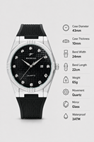 Montre à quartz pour homme RICECGO, luxe, sport, mode, étanche, bracelet en silicone, cadran diamanté avec calendrier