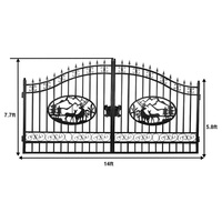 Porte de jardin en fer forgé décorative, double ouverture, simple, coulissante, design en fer forgé