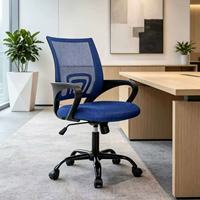 Chaise de bureau ergonomique de style contemporain avec soutien lombaire, certifiée BIFMA, dossier mi-haut en maille, chaise relevable pour projets de bureau