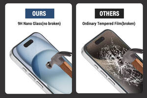 Protecteur d'écran transparent pour téléphone portable 9H Nano Glass PET de haute qualité pour <span class=keywords><strong>iPhone</strong></span> 13/14/15 Pro Max - Product Image 5