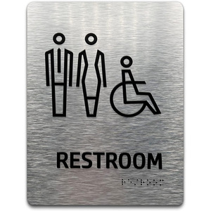 Panneau de toilette personnalisé ADA fabricant personnalisé panneau de toilette d'hôtel panneau de toilette tactile public panneau de toilette en braille - Product Image 1