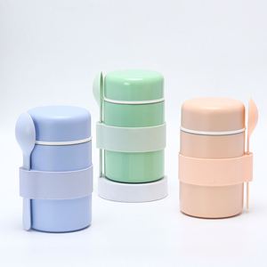 400Ml Vacuum Food Flask <b>Double</b> <b>Wall</b> 304 Steel Soup Container Insulated Food Jar Take Away Food <b>Box</b> With Spoon - Product Image 1