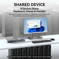 Conmutador KVM HDMI de 16 Puertos a 1 con USB2 Hub e Indicador LED, Conexión Plug and Play, para 16 Computadoras, 4K60Hz