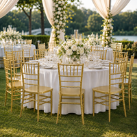 Chaises Chiavari en résine dorée pour événements, banquets et mariages, avec coussins de siège – Vente en gros, offre très demandée