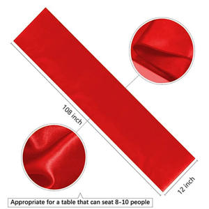 <span class=keywords><strong>Chemin</strong></span> de <span class=keywords><strong>table</strong></span> en satin rouge 12x72 pouces pour embellir votre fête Décoration de <span class=keywords><strong>table</strong></span> à domicile <span class=keywords><strong>Joyeux</strong></span> <span class=keywords><strong>anniversaire</strong></span> Mariage - Product Image 3