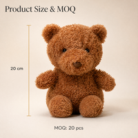Ours en peluche bouclé 20 cm, super doux, en peluche courte, pour machine à griffes, cadeau de mariage, présentation en magasin
