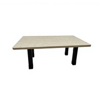 Table basse en bois massif de style moderne faite à la main avec base en métal pliable, table basse pour salon ou restaurant