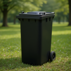 Bidone per Rifiuti 240 L Nero con Ruote per Uso Esterno - Product Image 3