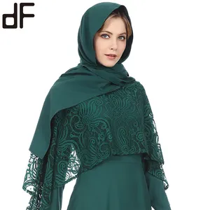 Écharpe hijab en mousseline de soie, grande taille, style ethnique arabe musulman, moyen-orient, couleur unie, tutu, longue écharpe, vente en gros