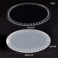 2 pièces de cercles ronds en acrylique transparent de 7 pouces/18 cm de diamètre, 45 trous, pour le crochet DIY, sac en plastique pour créer votre propre sac