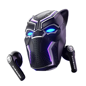 Cổ Điển Màu Đen Panth <span class=keywords><strong>Bluetooth</strong></span> Chơi Game Earbud Điều Khiển Cảm Ứng Tai Nghe Không Dây Marvel Ánh Sáng Mát Mẻ TWS Cho Thể Thao Âm Nhạc - Product Image 1