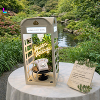 LEDA Meilleures ventes : Support de livre d'or audio unique en métal, style cabine téléphonique rétro blanche, pour décoration de mariage