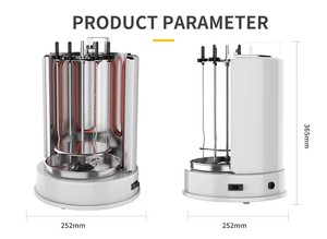 Grilles et plaques chauffantes électriques commerciales en <span class=keywords><strong>aluminium</strong></span> <span class=keywords><strong>Barbecue</strong></span> à rotation verticale avec pot - Product Image 4