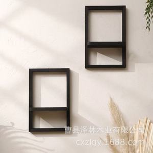 Wooden Square <b>Wall</b> <b>Mounted</b> <b>Shelf</b> 1 Tier For Home Decor Plant Display - Product Image 4