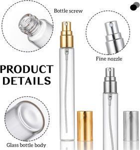 Envases de Perfume de Vidrio Transparente en Forma de Cilindro de 5ml 10ml 15ml 20ml, Mini Atomizador de Perfume Portátil, Logotipo Personalizado Gratuito, 100 Unidades - Product Image 3