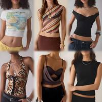Liquidación 2026: Camiseta de Verano Casual de Manga Corta para Mujer, Top de Moda, Venta Caliente al por Mayor
