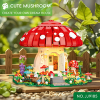 Ensemble de blocs de construction maison champignon fantastique 1296 pièces avec lumières LED, décoration romantique DIY, jouet créatif, cadeau pour enfants et adultes