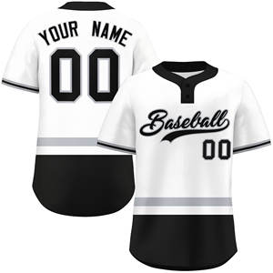 Jersey Baseball Pria Kerah V Kancing Ganda dengan Logo Bordir Hot Print, Bahan Bernapas dan Tersedia Ukuran Besar, Kaos Tim Polos - Product Image 5