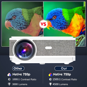 Nhà Máy Giá Android 9.0 LED Xách Tay <span class=keywords><strong>Mini</strong></span> Máy Chiếu LCD 8G RAM 1280X720P Kỹ Thuật Số Keystone Chỉnh Rạp Hát Tại Nhà Movie <span class=keywords><strong>Player</strong></span> - Product Image 5