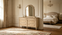 Commode personnalisable à 6 tiroirs en chêne massif, style européen moderne de luxe, avec double tiroir, meuble de rangement pour chambre à coucher, commode d'appoint