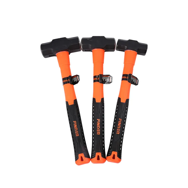Disesuaikan Beberapa Spesifikasi Berkualitas Sledge Hammer Ini dengan Dua Warna PP + TPR Dilapisi Fiberglass Handle