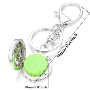 Factory Custom Round 28mm Perfume <b>Key</b> <b>Chain</b> Stainless Steel Fragrance Diffuser Perfume Aromatreatment <b>Key</b> <b>Chain</b> - Product Image 3