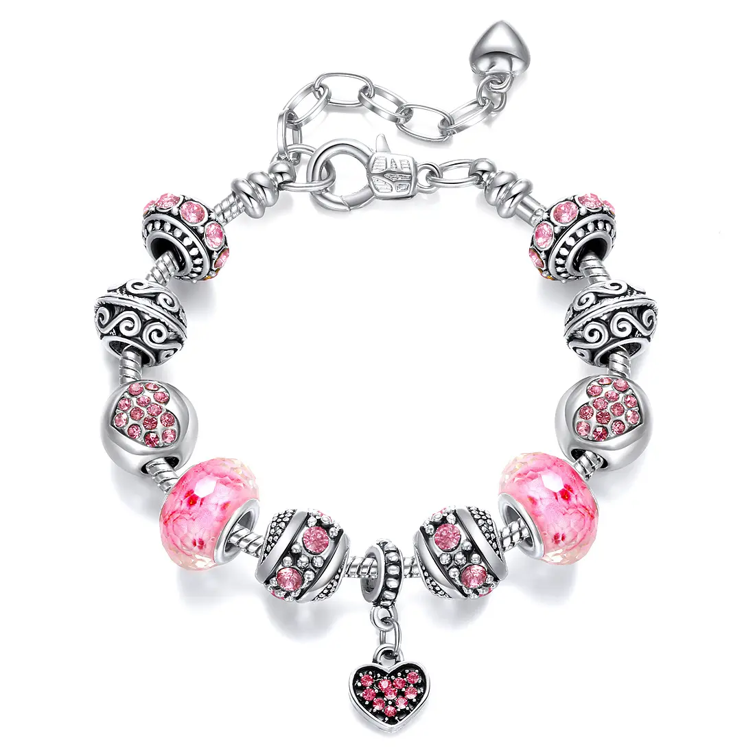 Hot Koop Leuke Acryal Leuke Vrouwen Kristal Diamant Roze Charm Armbanden Voor Meisjes