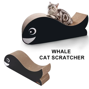 Zwarte walvisvormige milieuvriendelijke krabplank met aangepast logo, kartonnen doos van golfkarton, krabplank voor klauwenverzorging - Product Image 2