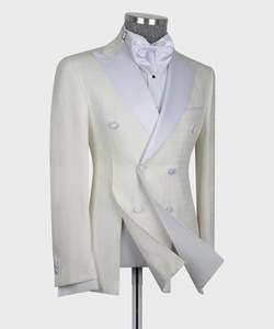 2022 nuevos trajes casuales blancos para hombres, esmoquin personalizado, <span class=keywords><strong>Terno</strong></span> Masculino, trajes de negocios para hombres, dos piezas (Blazer + Pantalones), traje con abertura - Product Image 6