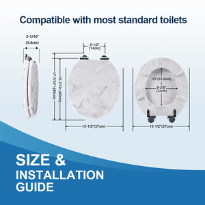 Housse de siège de toilette en <span class=keywords><strong>bois</strong></span> moulé durable à motif de marbre disponible en formes rondes ou allongées - Product Image 4