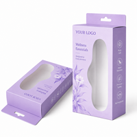 Boîte en papier personnalisée à faible coût avec fenêtre pour l'emballage de produits vibrants pour adultes, avec trous de suspension intégrés et impression couleur