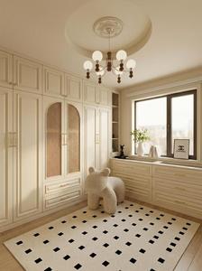 Custom French Style Walk-in Closet Luxury Wooden Wardrobe System Master Bedroom Furniture <strong>with</strong> LED Lighting and <strong>Dressing</strong> <strong>Table</strong> - Product Image 3