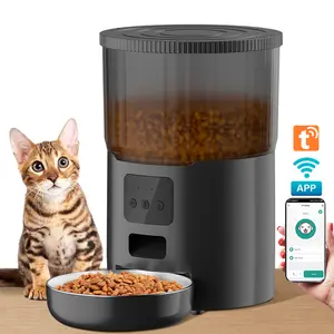 Alimentador automático para gatos 4L, dispensador automático de alimentos secos com controle por APP, tigelas removíveis para gatos, cães grandes e vários animais de estimação