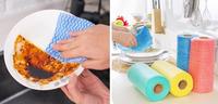 Lingettes de nettoyage ménager réutilisables multi-usages sans peluches à motif ondulé pour la cuisine