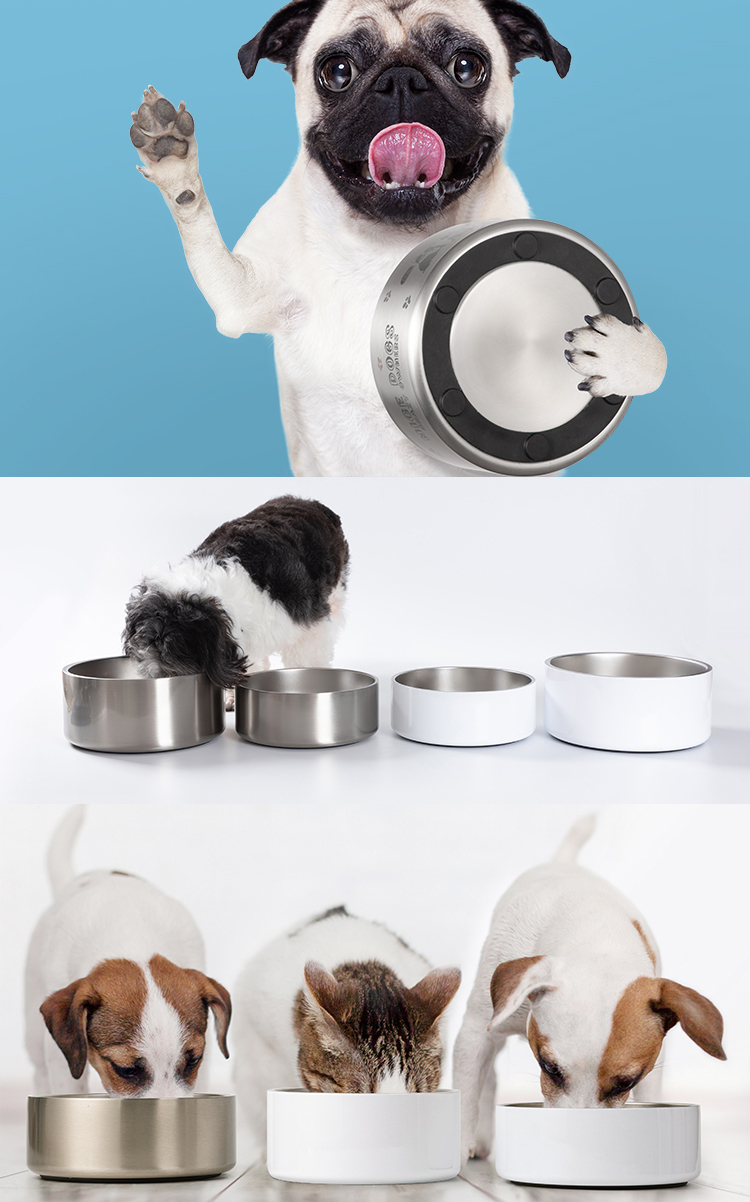 BestSub Custom 42oz 1250ml Sublimation Blanks Stainless Steel Puppy Bowl Dog Food Water Bowls