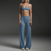 Ensemble de sport personnalisé avec logo pour femme : soutien-gorge de sport et leggings évasés pour le yoga, le fitness et la gym 2026